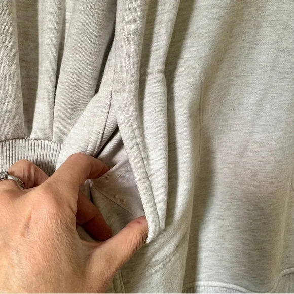 Athleta Modal Mala Hoodie Dress Heathered Oatmeal Size Small - Picture 5 of 12